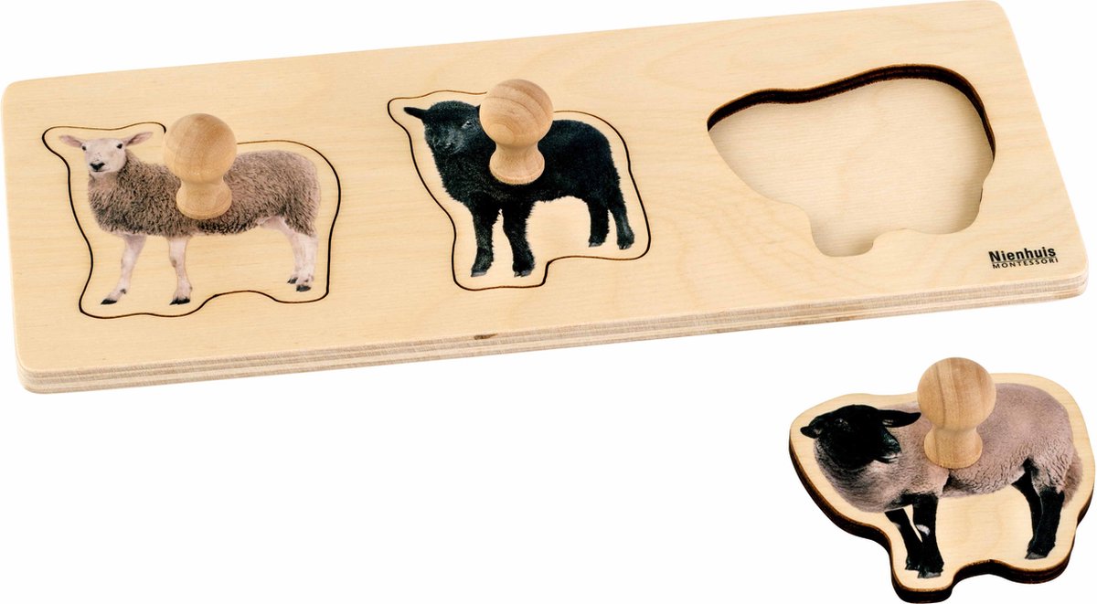 Peuter inlegpuzzel | Nienhuis Montessori | 3 schapen